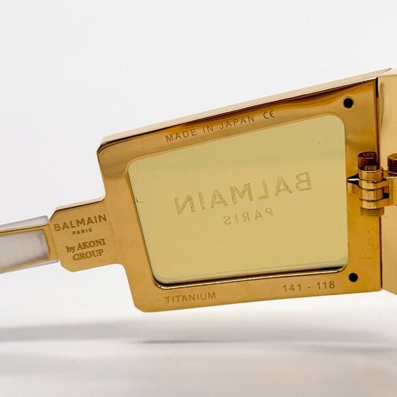 NEW BALMAIN SUNGLASSES BPS-138B GOLD UNISEX EYEWEAR BALMAIN